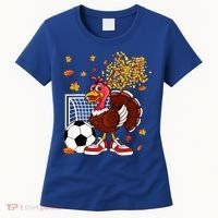 Turkey Playing Soccer Thanksgiving Player Coach Fall Lover Women's T-Shirt thumb 0