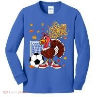 Turkey Playing Soccer Thanksgiving Player Coach Fall Lover Kids Long Sleeve Shirt thumb 0