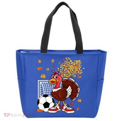 Turkey Playing Soccer Thanksgiving Player Coach Fall Lover Tote Bag