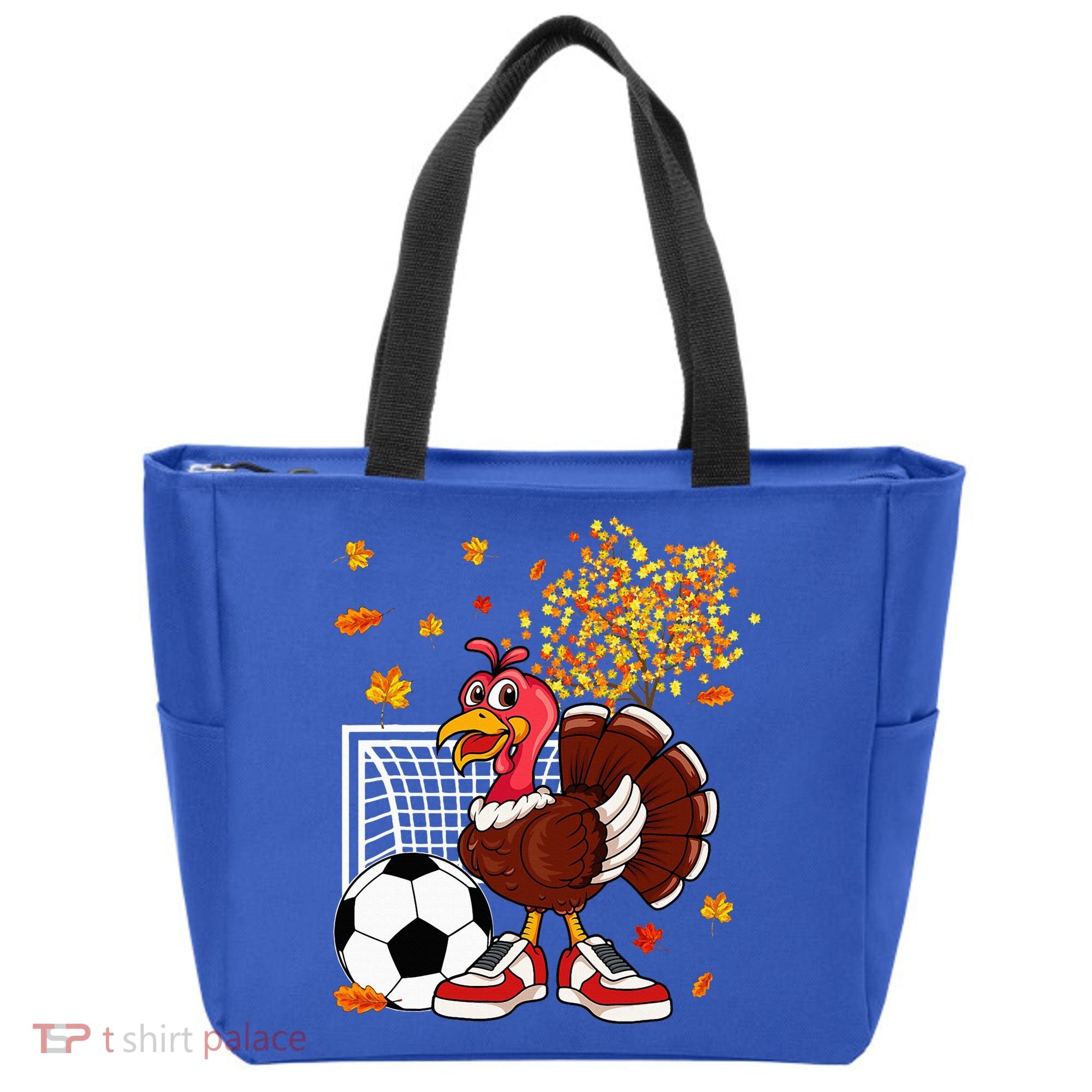 Turkey Playing Soccer Thanksgiving Player Coach Fall Lover Tote Bag