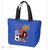 Turkey Playing Soccer Thanksgiving Player Coach Fall Lover Tote Bag thumb 3
