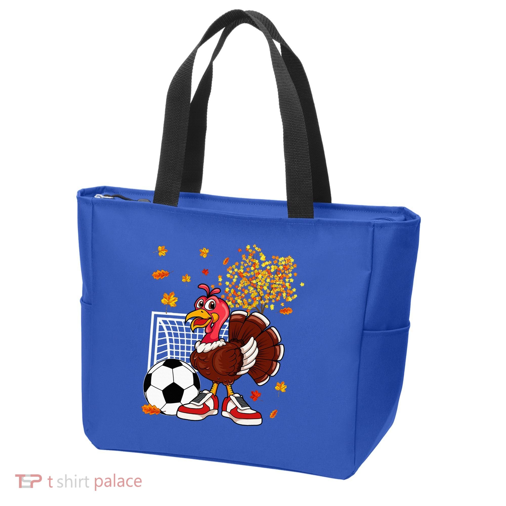 Turkey Playing Soccer Thanksgiving Player Coach Fall Lover Tote Bag