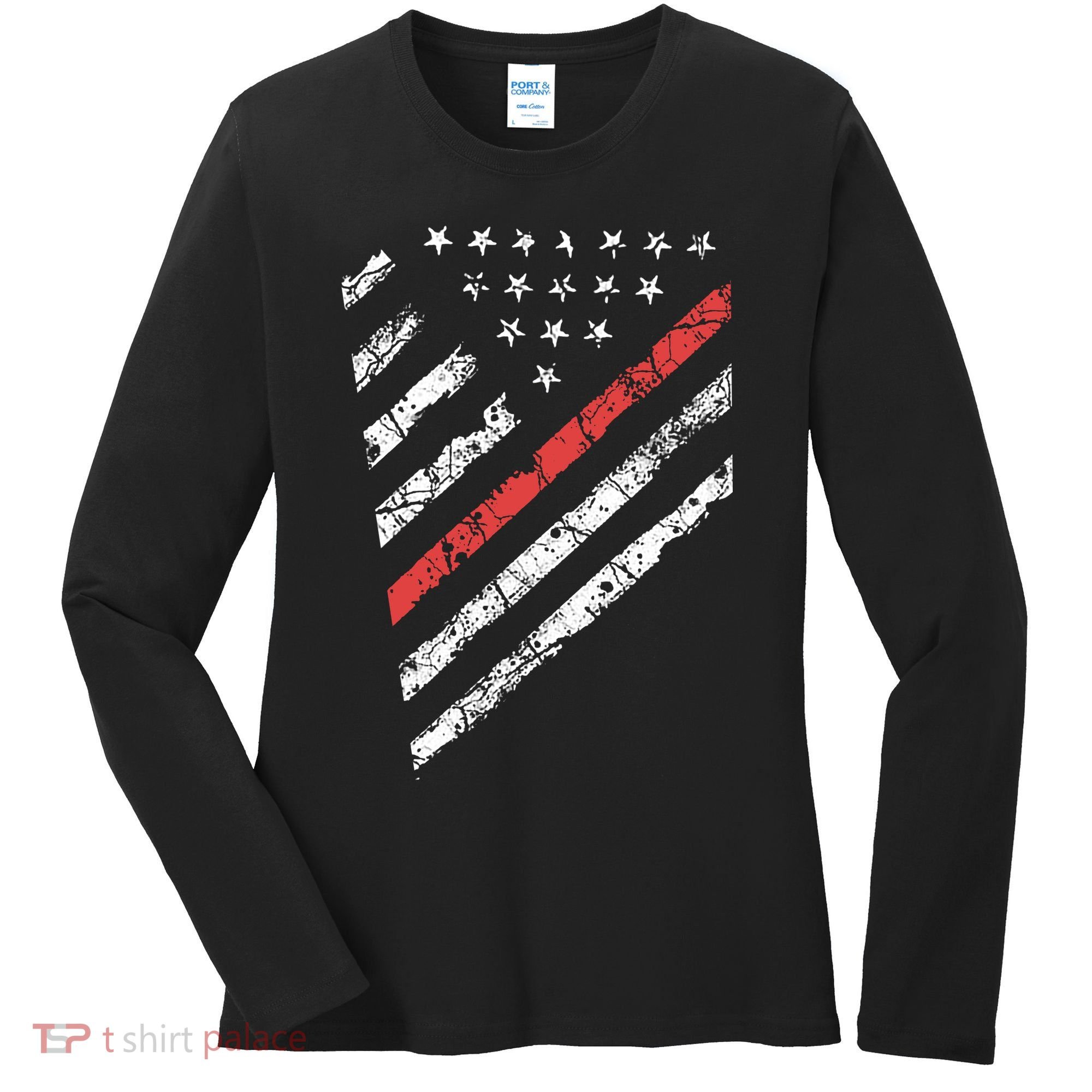 Tactical Pro Supply Patriotic American Flag Women's Long Sleeve Shirt