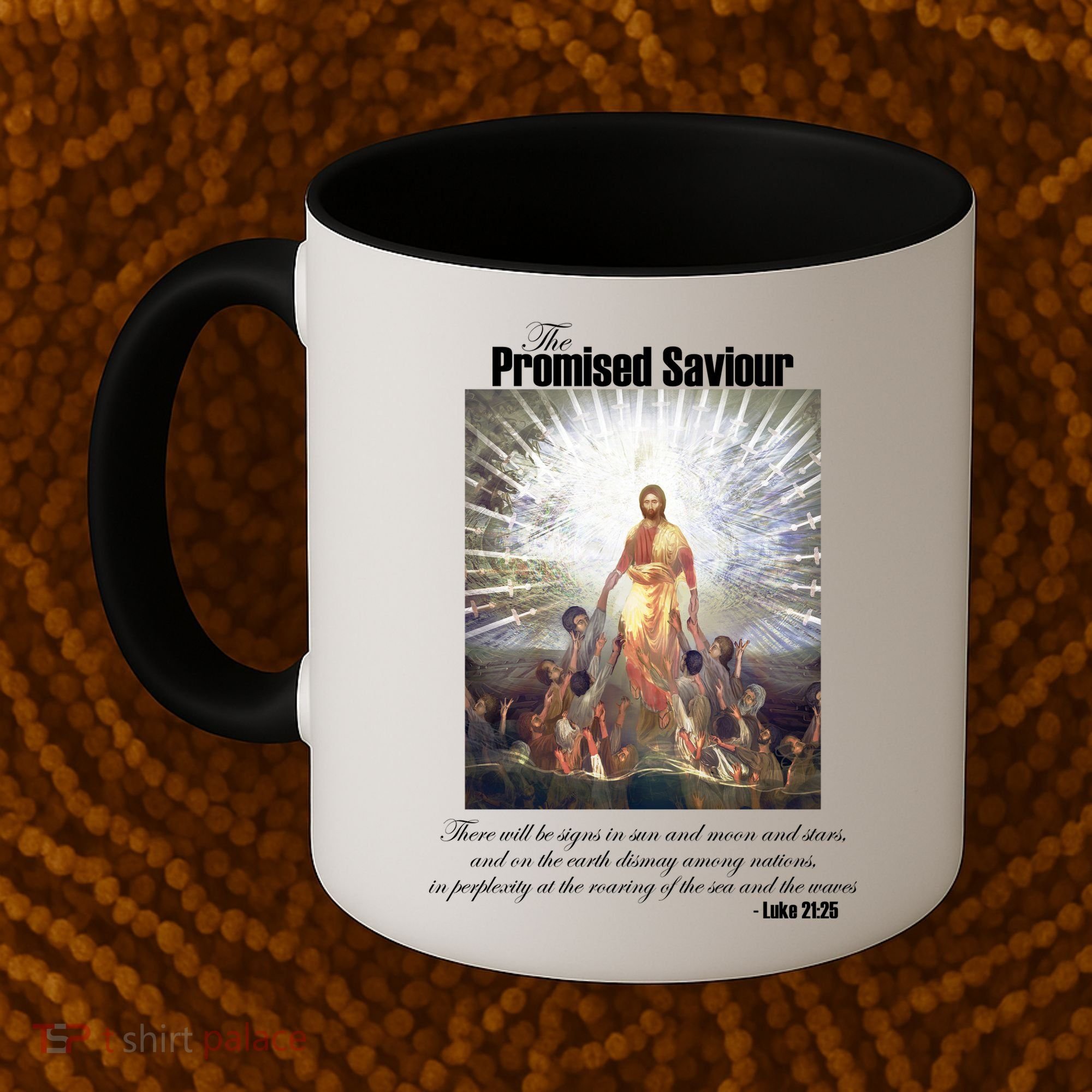 The Promised Saviour Luke Bible Quote Jesus Pray For Peace Coffee Mug