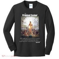 The Promised Saviour Luke Bible Quote Jesus Pray For Peace Kids Long Sleeve Shirt thumb 0