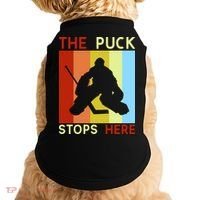The Puck Stops Here Funny Hockey Goalie Doggie Tank thumb 0