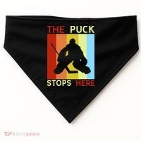 The Puck Stops Here Funny Hockey Goalie USA-Made Doggie Bandana thumb 0