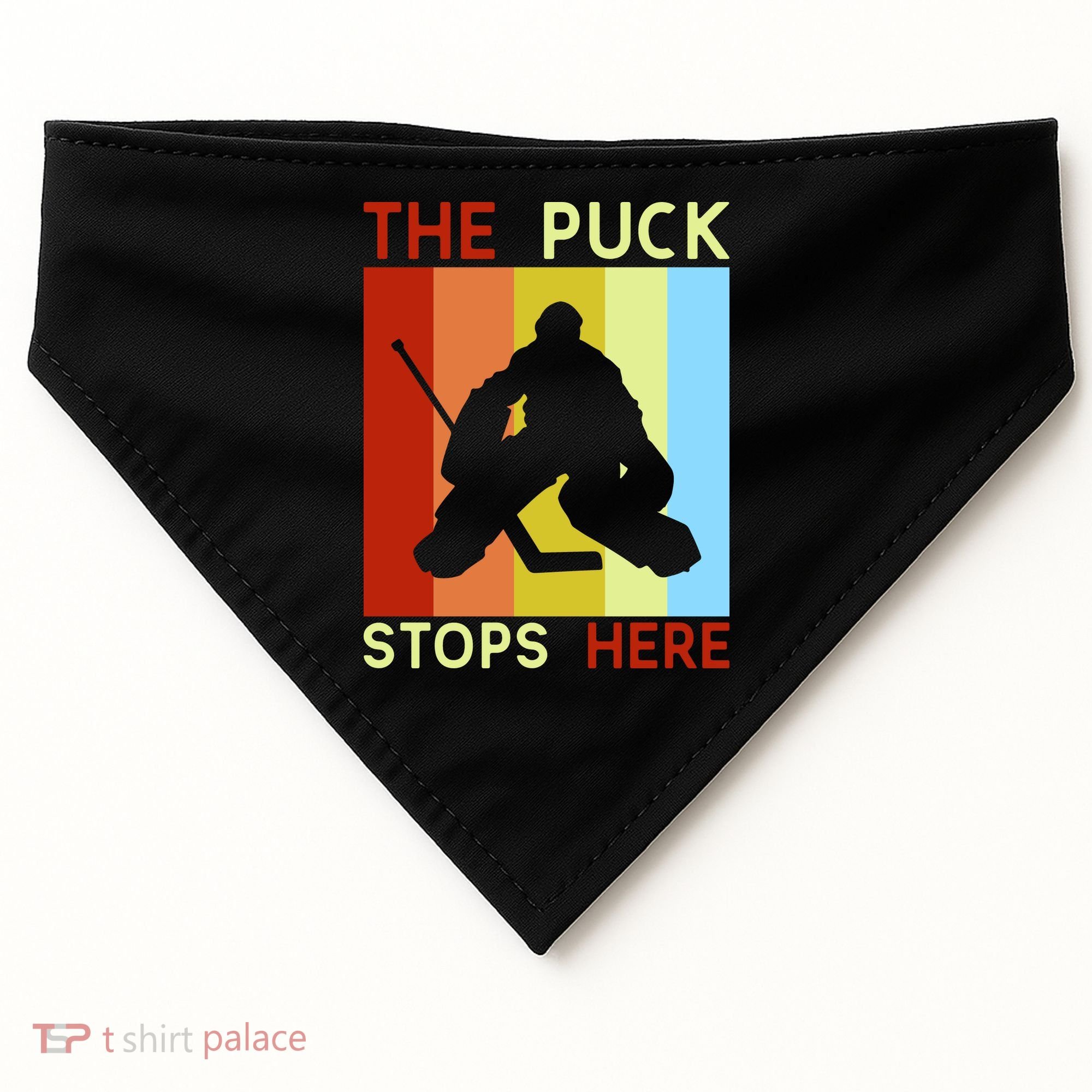 The Puck Stops Here Funny Hockey Goalie USA-Made Doggie Bandana