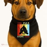 The Puck Stops Here Funny Hockey Goalie USA-Made Doggie Bandana thumb 1