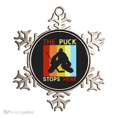 The Puck Stops Here Funny Hockey Goalie Ornament