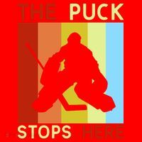 The Puck Stops Here Funny Hockey Goalie Santa Hat thumb 1