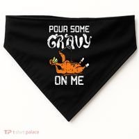 Turkey Pour Some Gravy On Me Thanksgiving USA-Made Doggie Bandana thumb 0