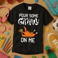 Turkey Pour Some Gravy On Me Thanksgiving Kids T-Shirt thumb 3