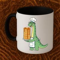 The Pancake Saurus Cute Funny Dinosaur Coffee Mug thumb 2
