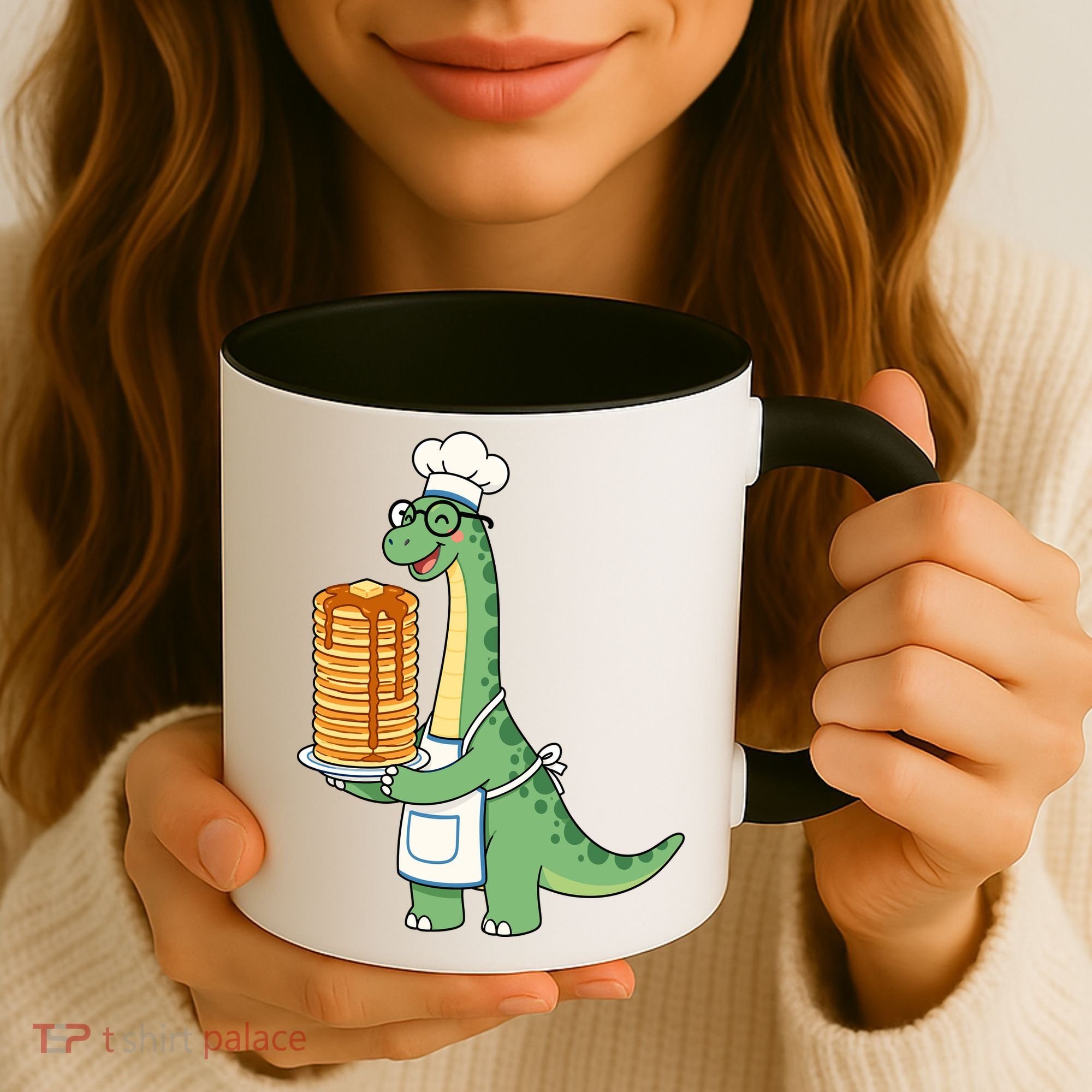 The Pancake Saurus Cute Funny Dinosaur Coffee Mug