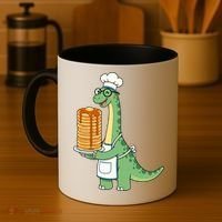 The Pancake Saurus Cute Funny Dinosaur Coffee Mug thumb 4