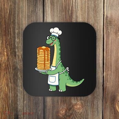 The Pancake Saurus Cute Funny Dinosaur Coaster