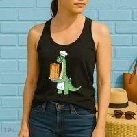 The Pancake Saurus Cute Funny Dinosaur Women's Tank Top thumb 2