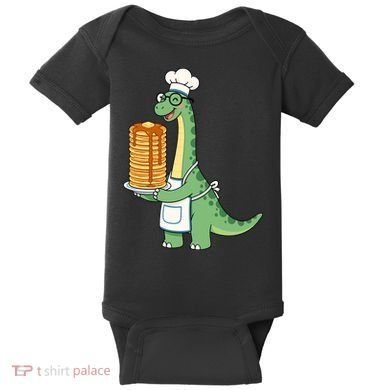 The Pancake Saurus Cute Funny Dinosaur Baby Bodysuit