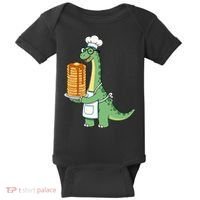 The Pancake Saurus Cute Funny Dinosaur Baby Bodysuit thumb 0