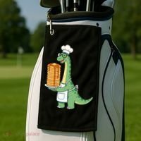The Pancake Saurus Cute Funny Dinosaur Golf Towel thumb 2