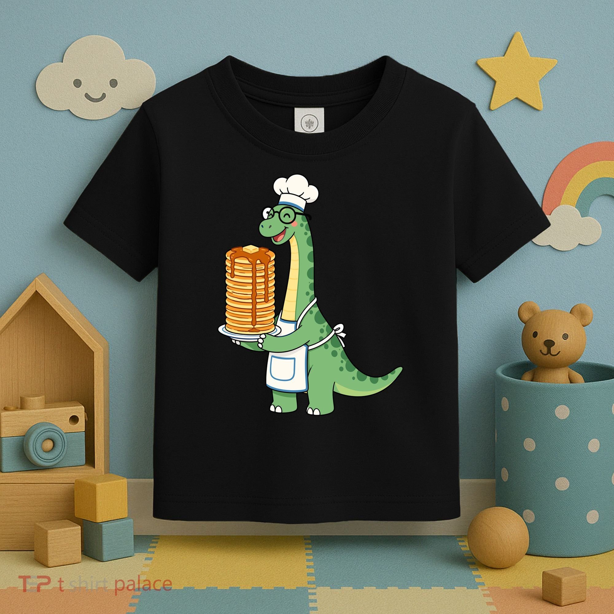 The Pancake Saurus Cute Funny Dinosaur Toddler T-Shirt