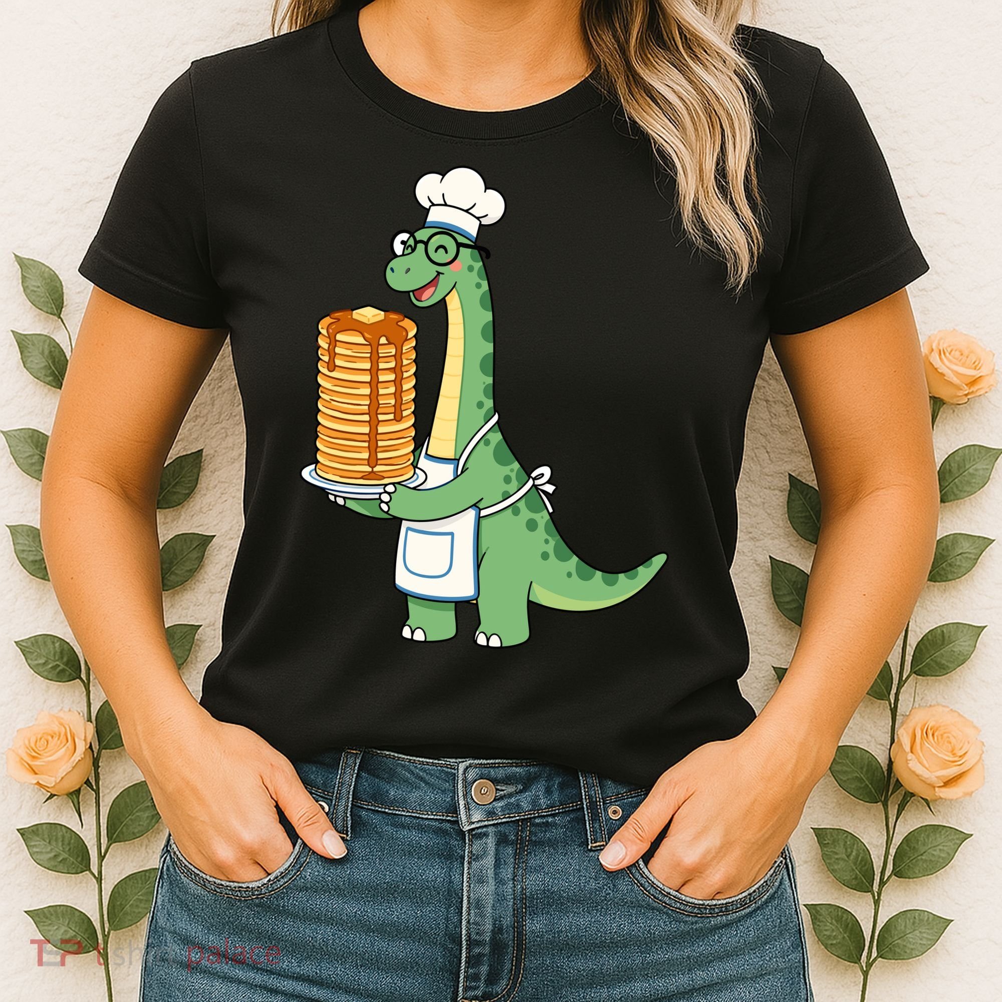 The Pancake Saurus Cute Funny Dinosaur Women's T-Shirt