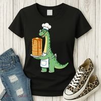The Pancake Saurus Cute Funny Dinosaur Women's T-Shirt thumb 3