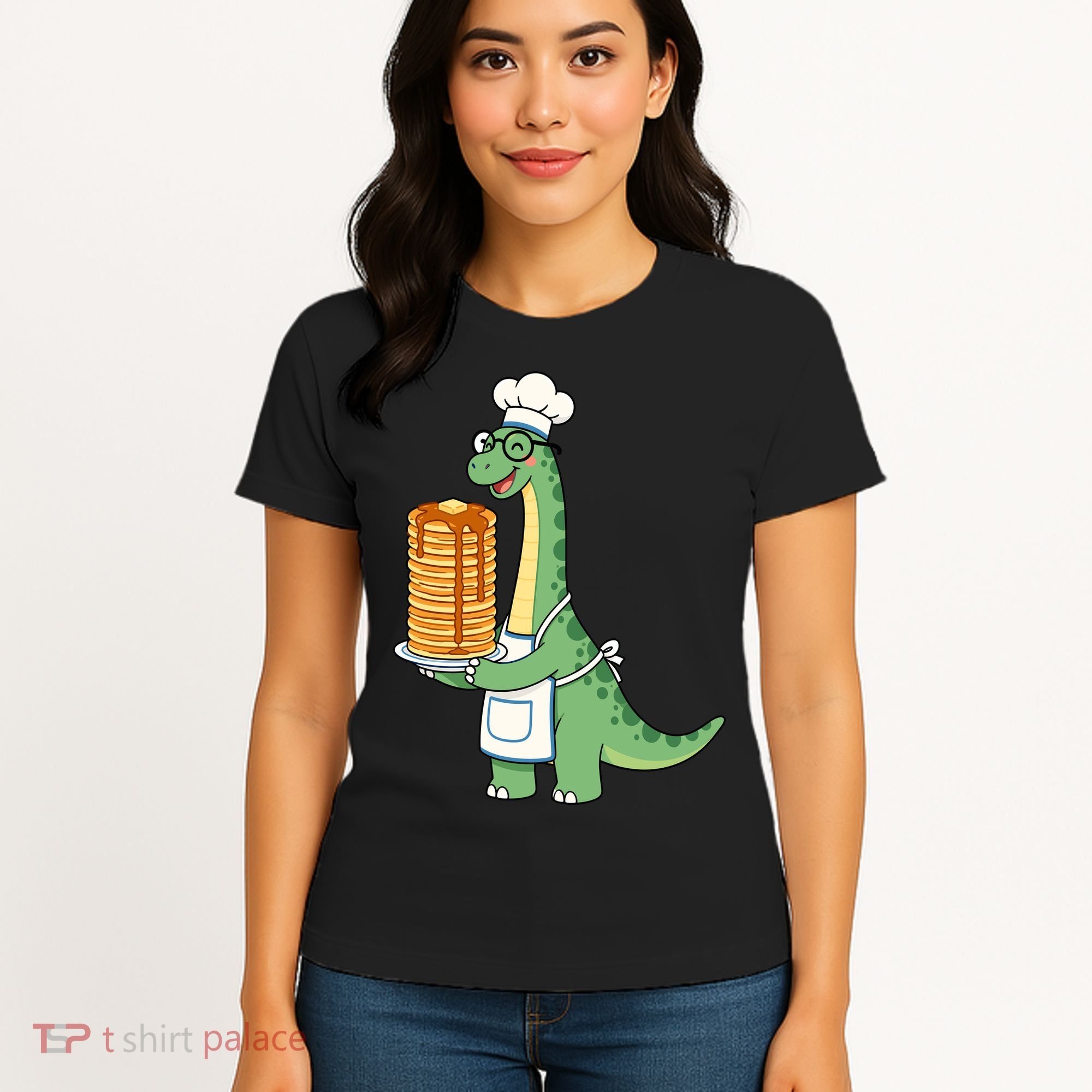 The Pancake Saurus Cute Funny Dinosaur Women's T-Shirt