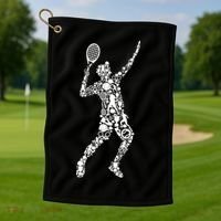 Tennis Player Golf Towel thumb 1