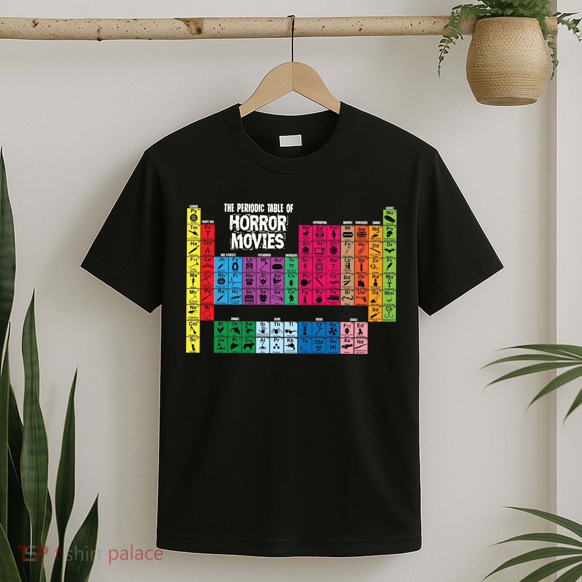 The Periodic Table Of Horror Movies Chemistry Science T-Shirt