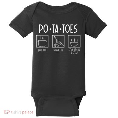 Taters Po Ta Toes Potatoes Funny Nerdy Fantasy Baby Bodysuit