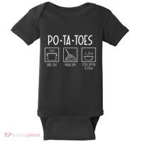 Taters Po Ta Toes Potatoes Funny Nerdy Fantasy Baby Bodysuit thumb 0