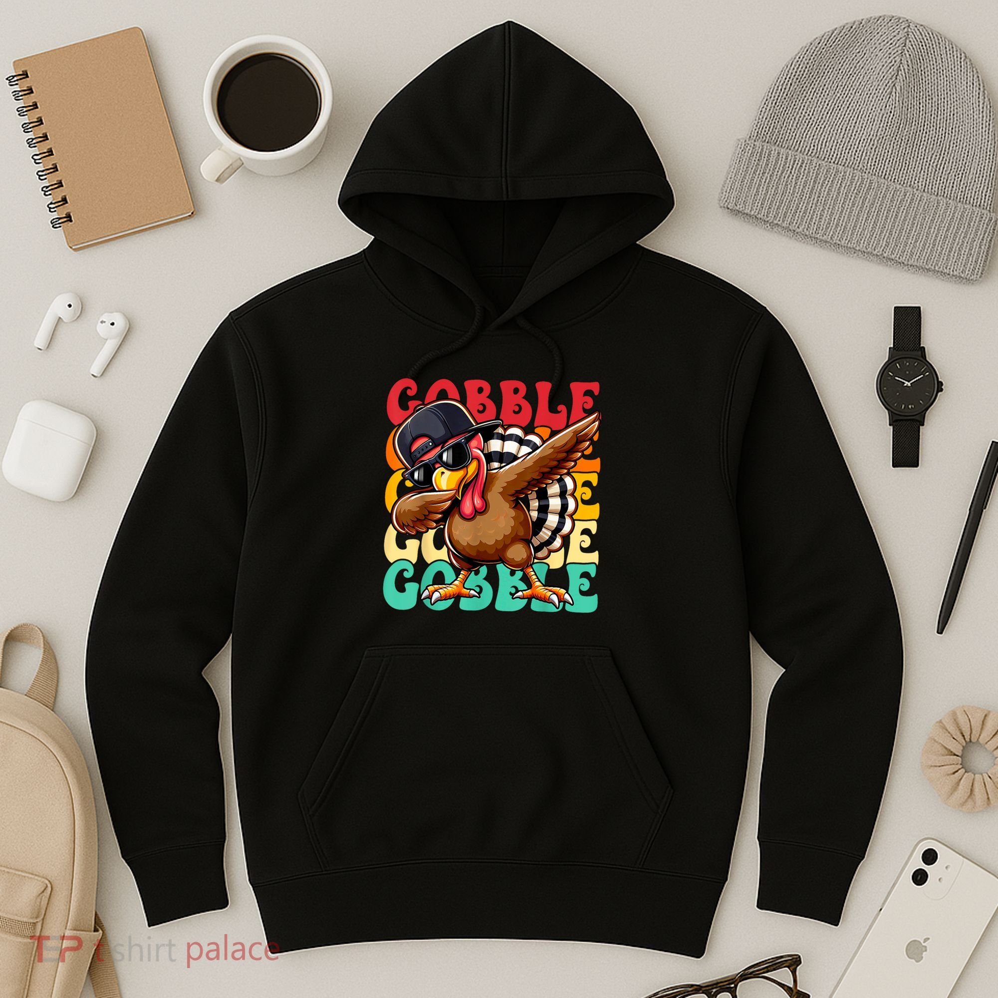 Thanksgiving Pilgrim Turkey Day Gobble Hoodie