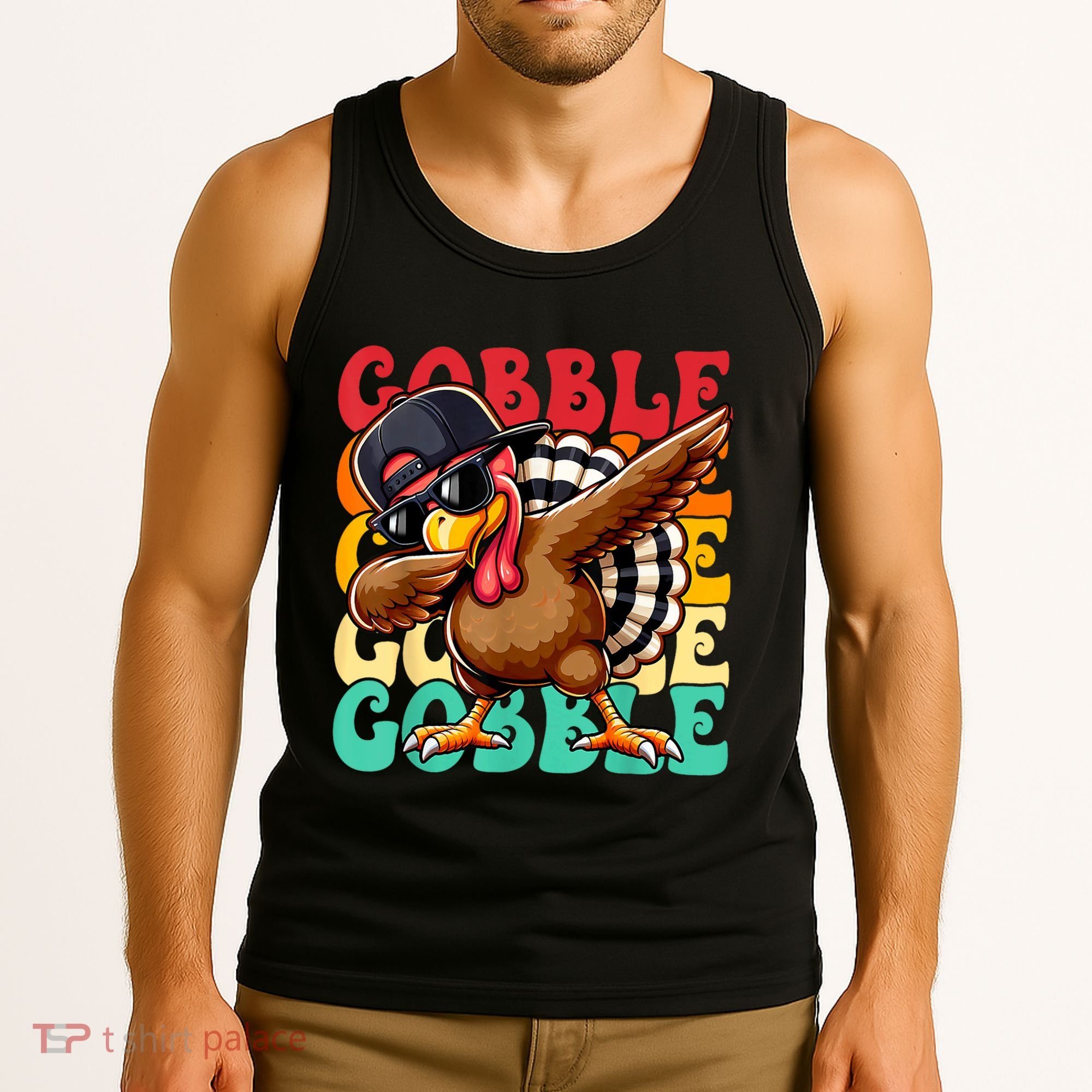 Thanksgiving Pilgrim Turkey Day Gobble Tank Top
