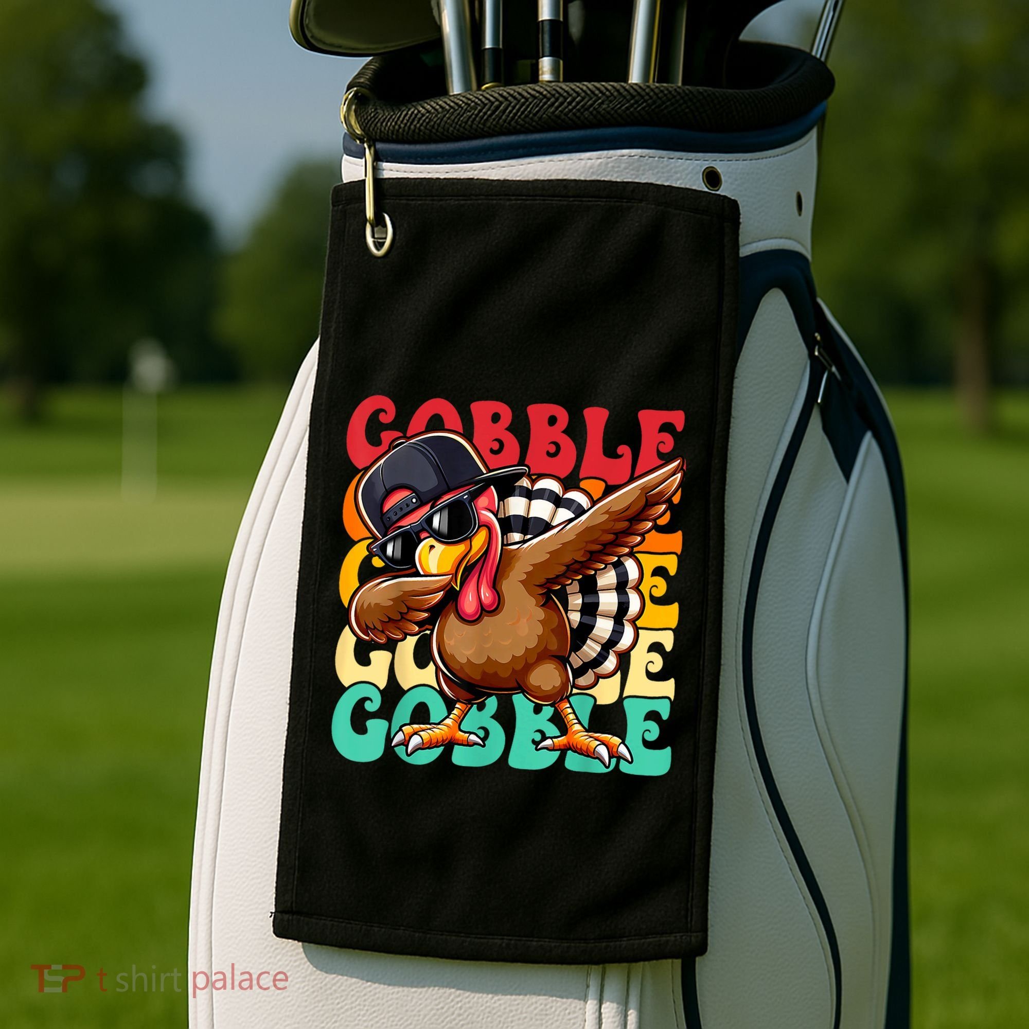 Thanksgiving Pilgrim Turkey Day Gobble Golf Towel