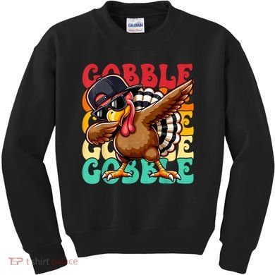 Thanksgiving Pilgrim Turkey Day Gobble Kids Sweatshirt