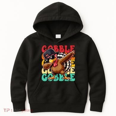 Thanksgiving Pilgrim Turkey Day Gobble Kids Hoodie