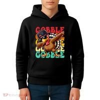 Thanksgiving Pilgrim Turkey Day Gobble Kids Hoodie thumb 4