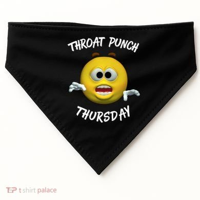 Throat Punch Thursday Sarcastic Cute Gift USA-Made Doggie Bandana