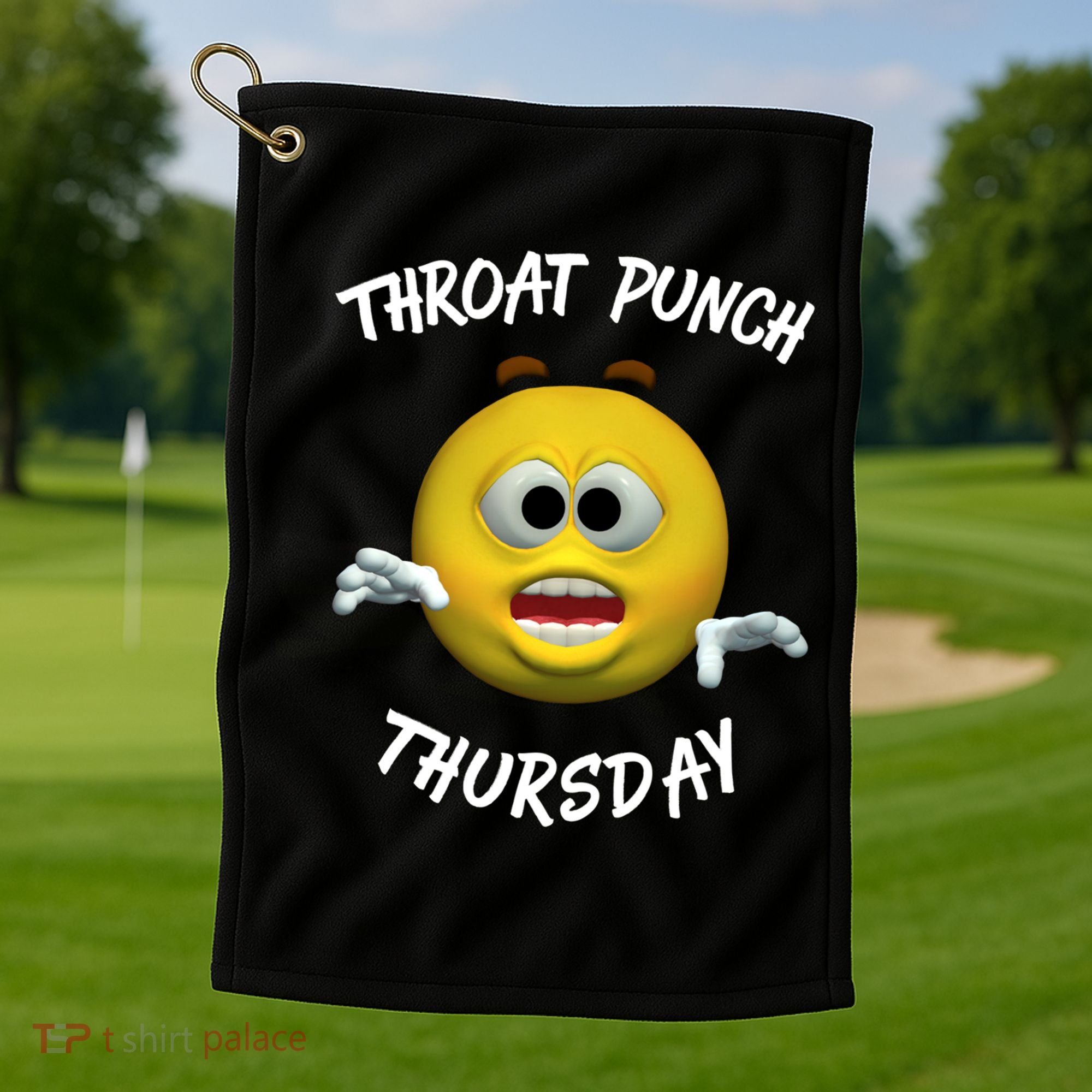 Throat Punch Thursday Sarcastic Cute Gift Golf Towel