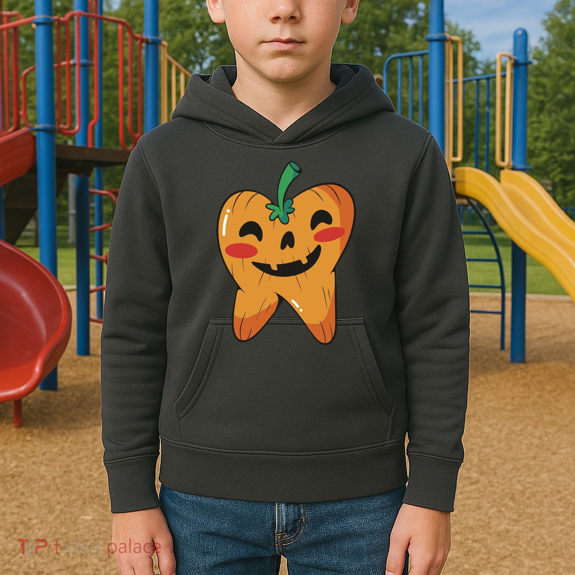 Tooth Pumpkin Kids Hoodie