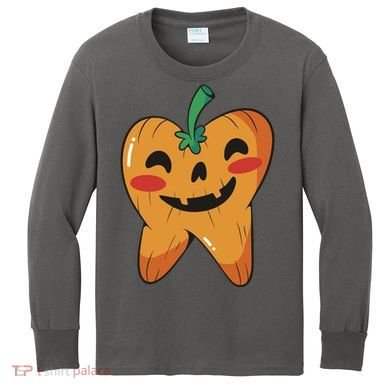 Tooth Pumpkin Kids Long Sleeve Shirt