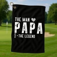 The Papa The Myth The Legend Fathers Day Gift Golf Towel thumb 1