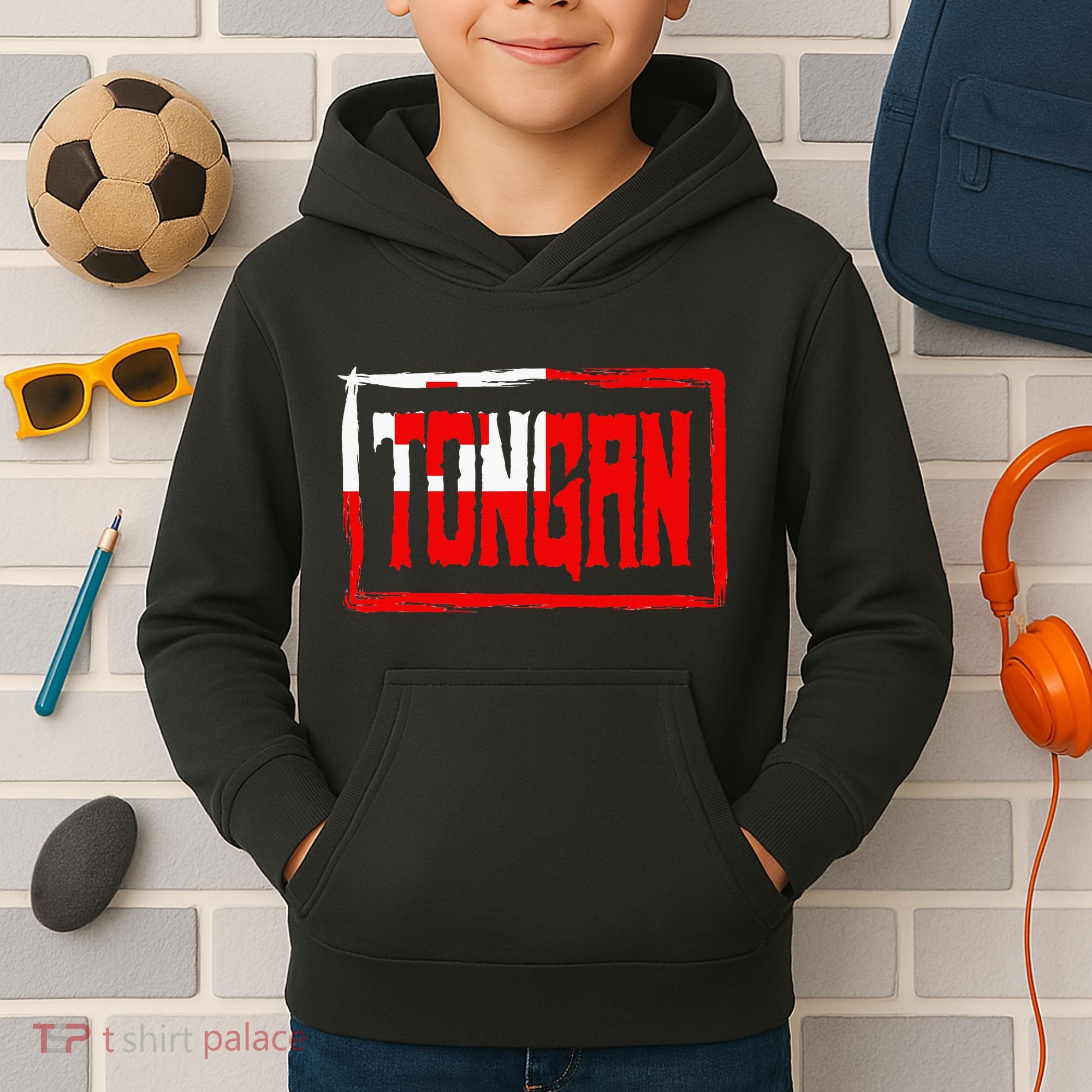 Tongan Pride Tonga Flag Polynesian Stylish Retro Kids Hoodie