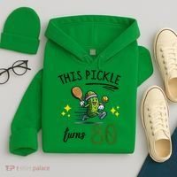 THIS PICKLE TURNS 80 PICKLEBALL 80th BIRTHDAY Hoodie thumb 4