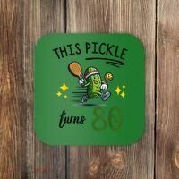 THIS PICKLE TURNS 80 PICKLEBALL 80th BIRTHDAY Coaster thumb 0