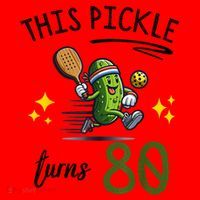 THIS PICKLE TURNS 80 PICKLEBALL 80th BIRTHDAY Santa Hat thumb 1