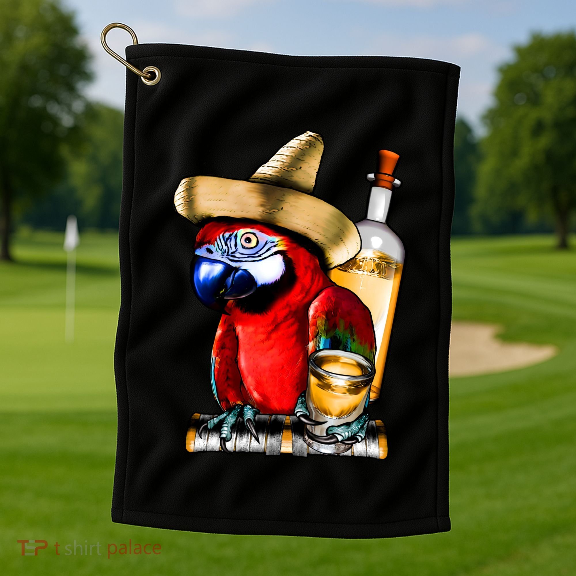 Tequilla Parrot Golf Towel