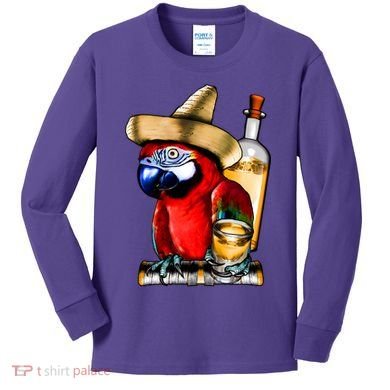 Tequilla Parrot Kids Long Sleeve Shirt